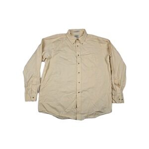 LL Bean‎ Heavy Cotton Shirt Men's Size Large Yellow S-Reg 0 WT59